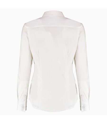 Kustom Kit Womens/Ladies Oxford Stretch Tailored Long-Sleeved Shirt (White) - UTBC5431