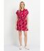 Robe courte taille nouée, fleurs brodées-1