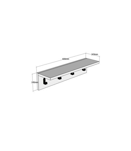 Porte manteau Ayla 60 cm - Bois clair