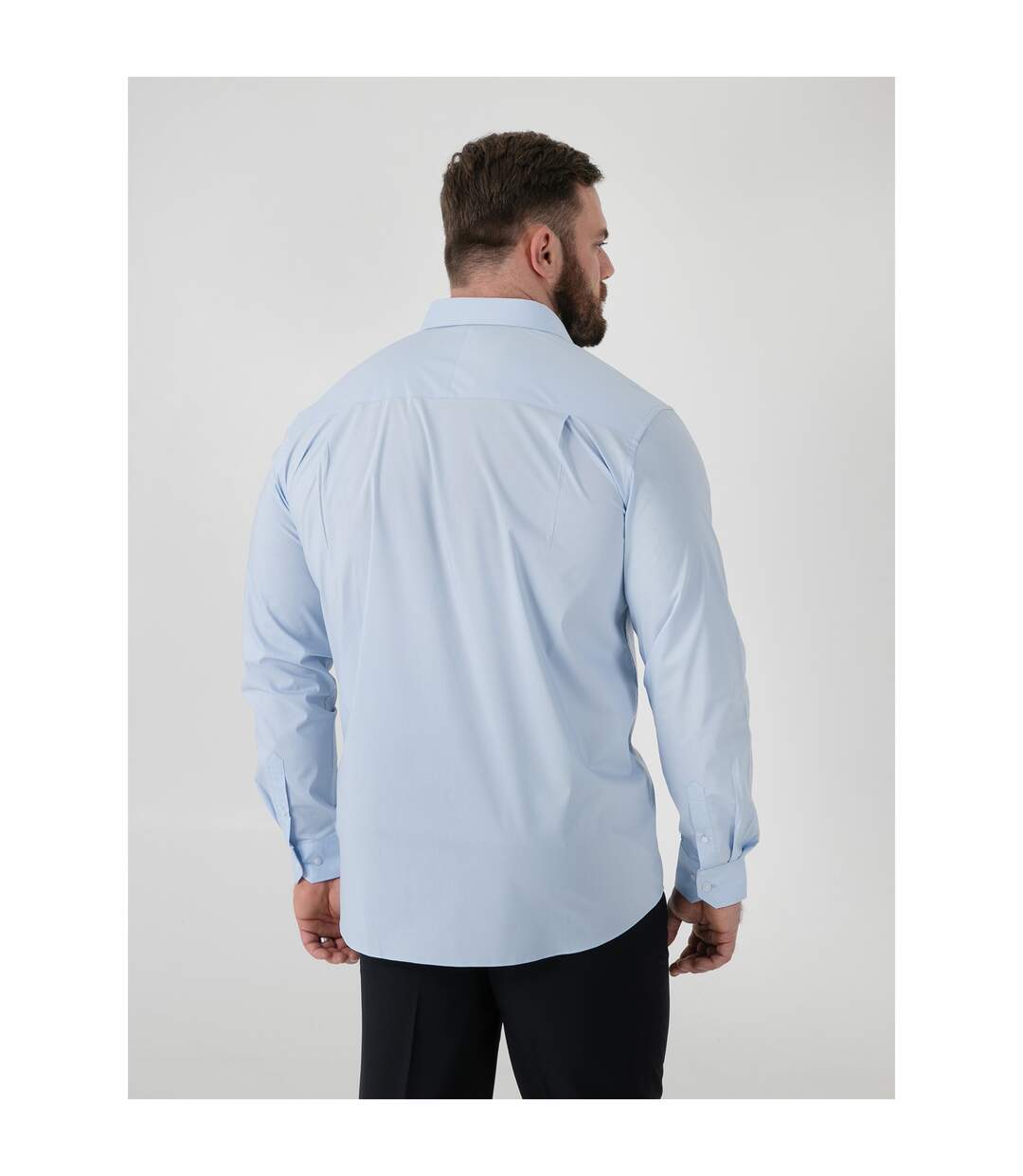 D555 Chemise Extensible Manches Longues Oliver Homme Bleu Ciel Duke-3