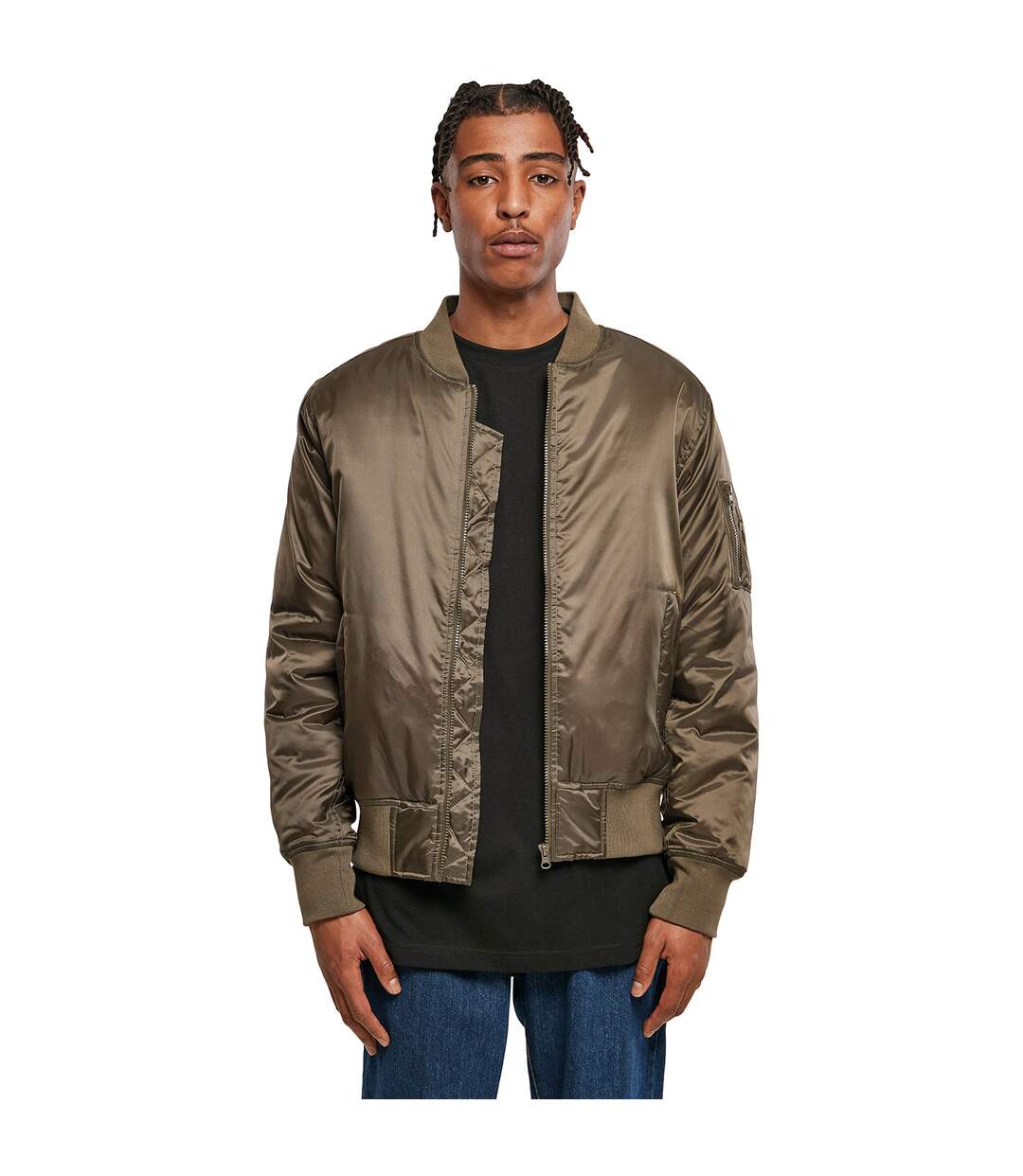 Veste bomber homme vert kaki foncé Build Your Brand