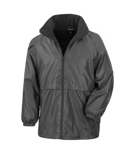 Result Mens Core Adult DWL Jacket (With Fold Away Hood) (Black) - UTBC896