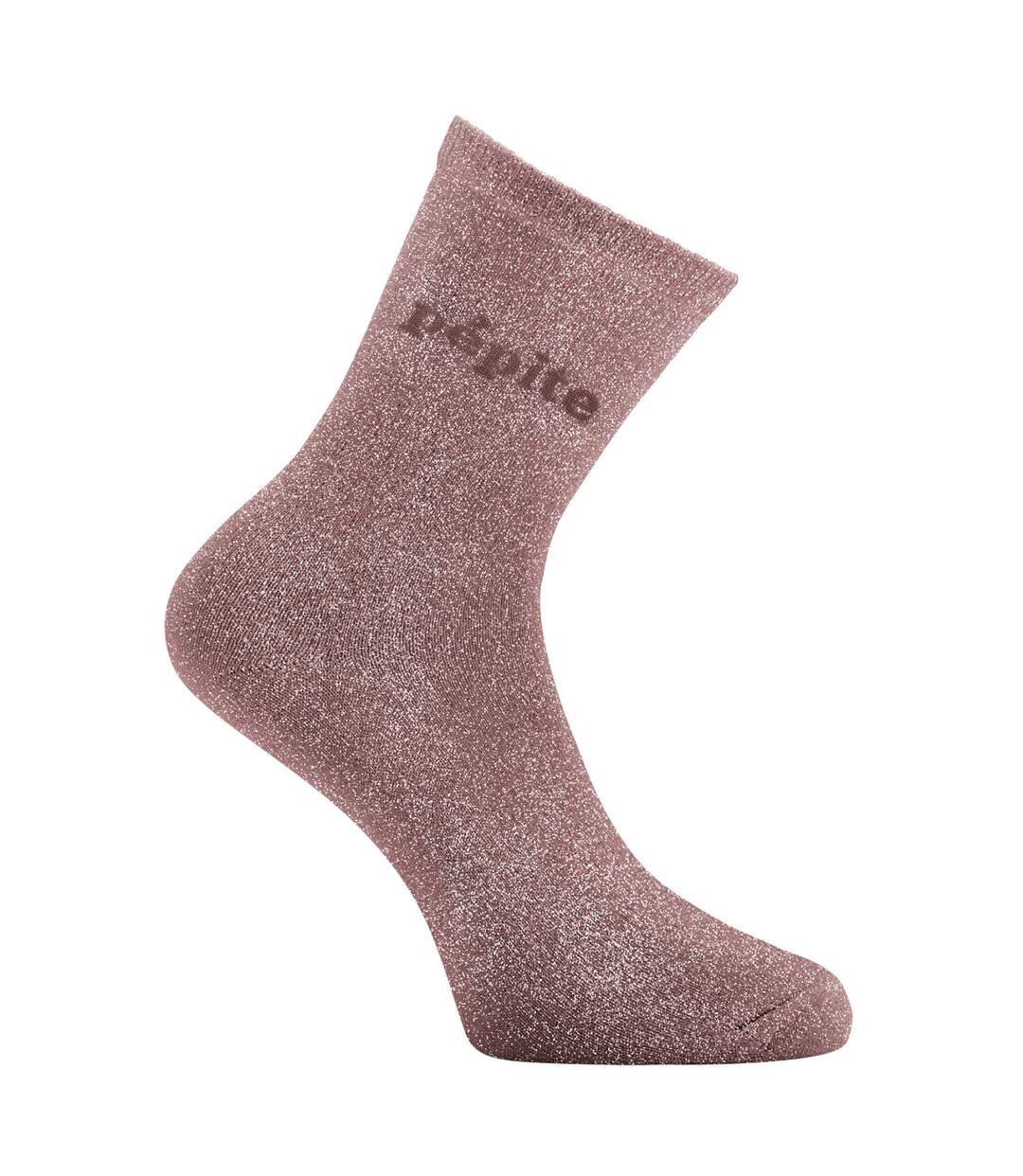 Paire de chaussettes lurex femme à paillettes message soft Pépite Twinday-1