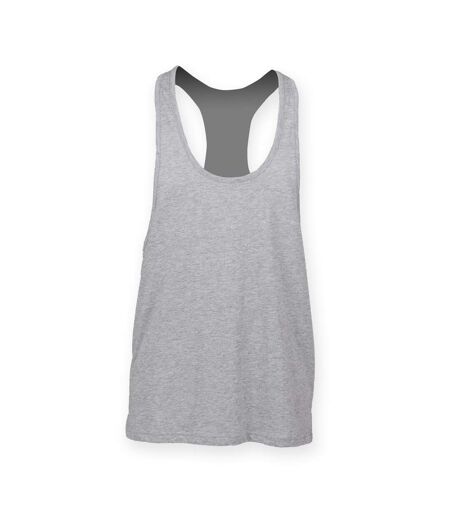 Skinnifit Mens Plain Sleeveless Muscle Vest (Heather Grey) - UTRW4741
