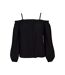 Womens/ladies cold shoulder long-sleeved top black Urban Classics-1
