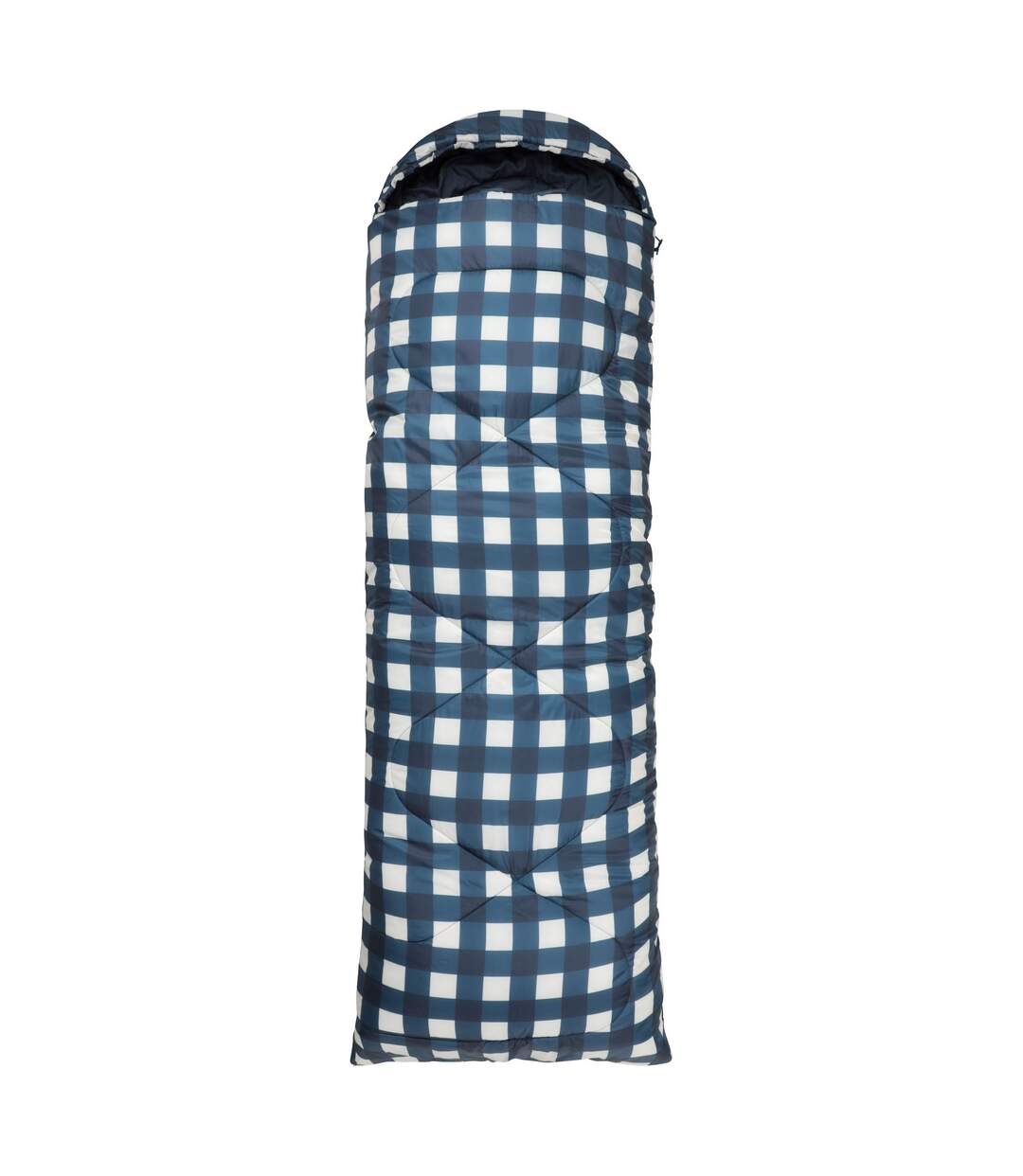 Mid Season Checked Left Zip Sleeping Bag One Size Dark Blue Mountain Warehouse-1