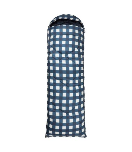 Mid Season Checked Left Zip Sleeping Bag One Size Dark Blue Mountain Warehouse