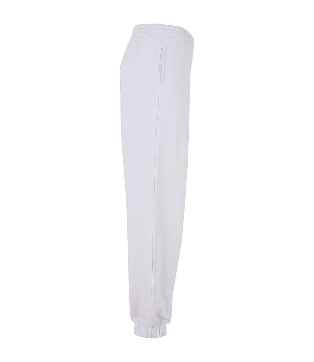 Womens/ladies balloon high waist jogging bottoms white Build Your Brand-3