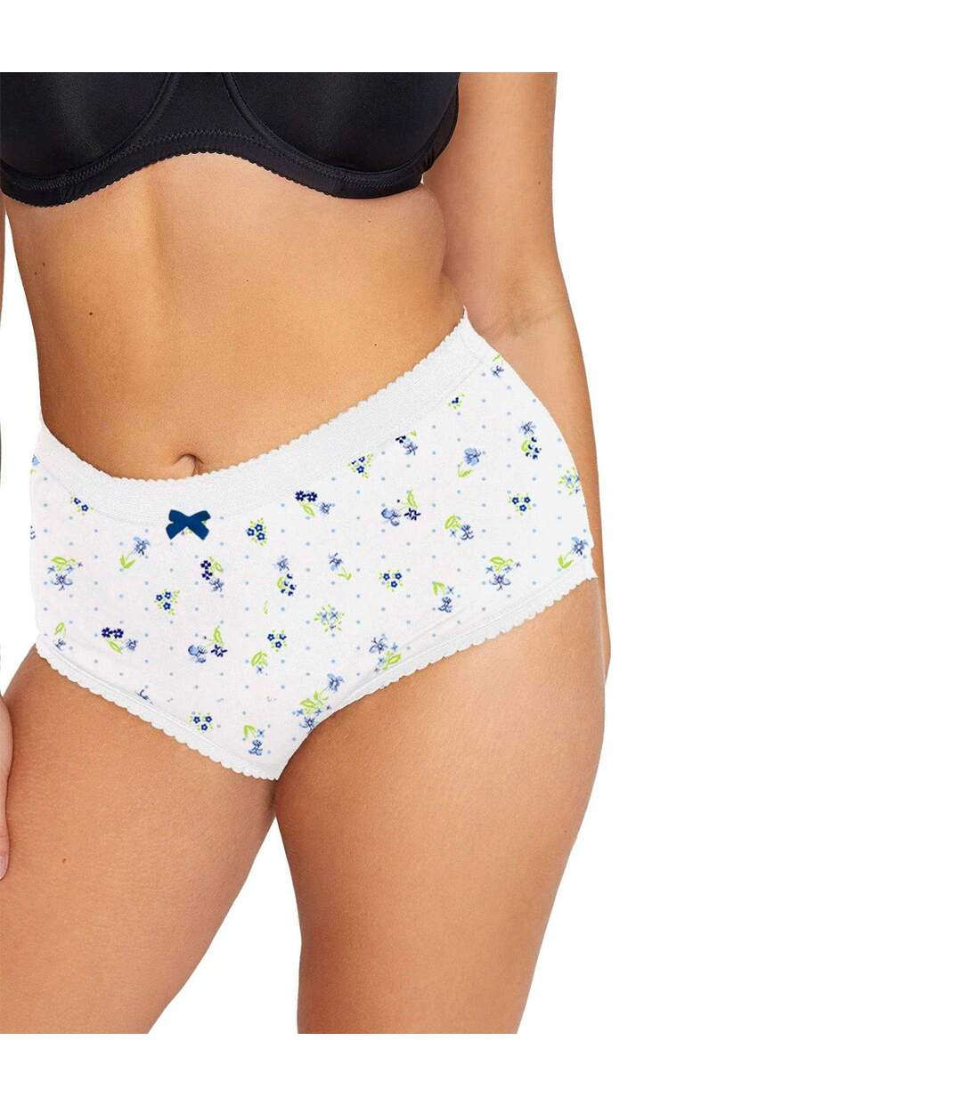 Pack Of 6  Womens/ladies Floral Briefs  White Harte & Soul-4