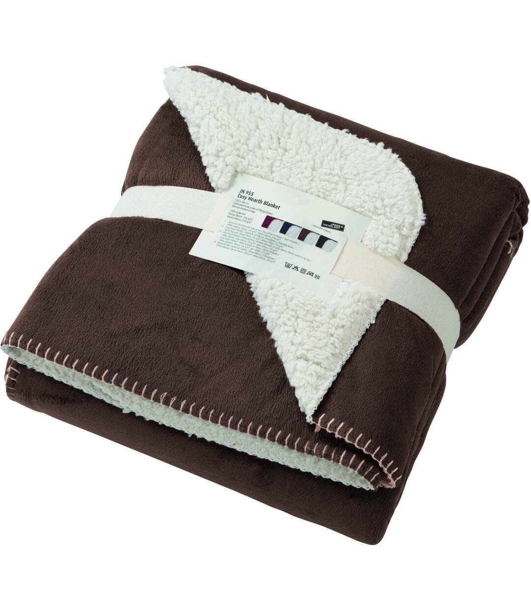 Plaid couverture polaire bi-colore 130 x 180 - JN955 - marron-1