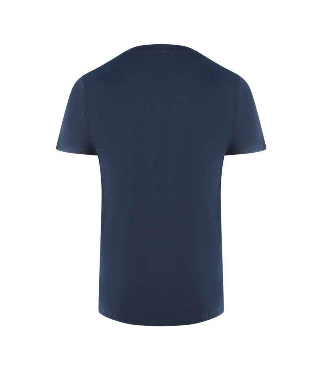 Mens London Aldis Tonal Logo T-shirt Navy Blue Aquascutum-2