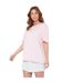 Ensemble De Pyjama Court Motif/style À Rayures Femme Rose Miso-2