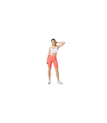 Womens/ladies High Waist Skinny Cycling Shorts Deep  Coral