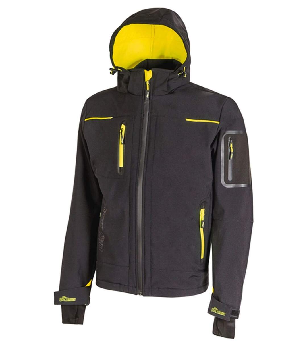 Veste softshell manches longues - Femme - UPFU187L - noir et jaune