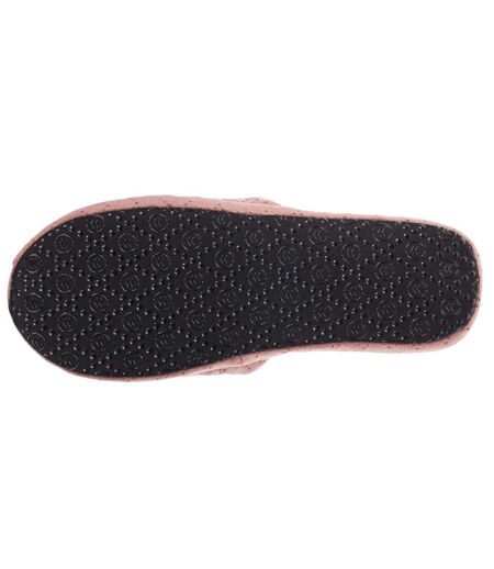 Isotoner Chaussons extra-light sandales femme en microvelours et semelle à picots antidérapants