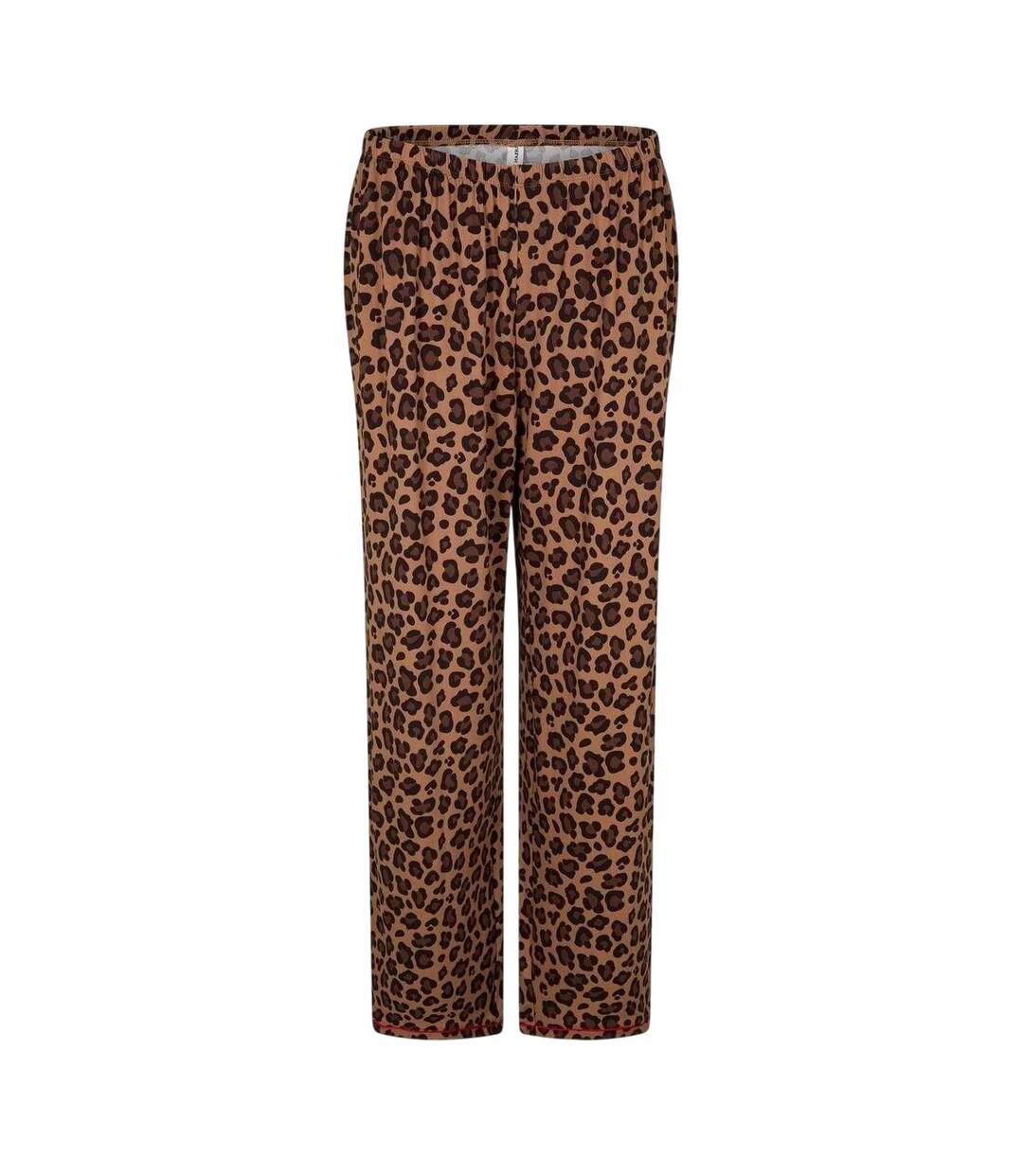 Womens/ladies Leopard Print Pyjama Set Brown Black Urban Threads-4