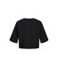 Womens/ladies Plain Round Neck Loose Fit Crop Top Black JJXX-3