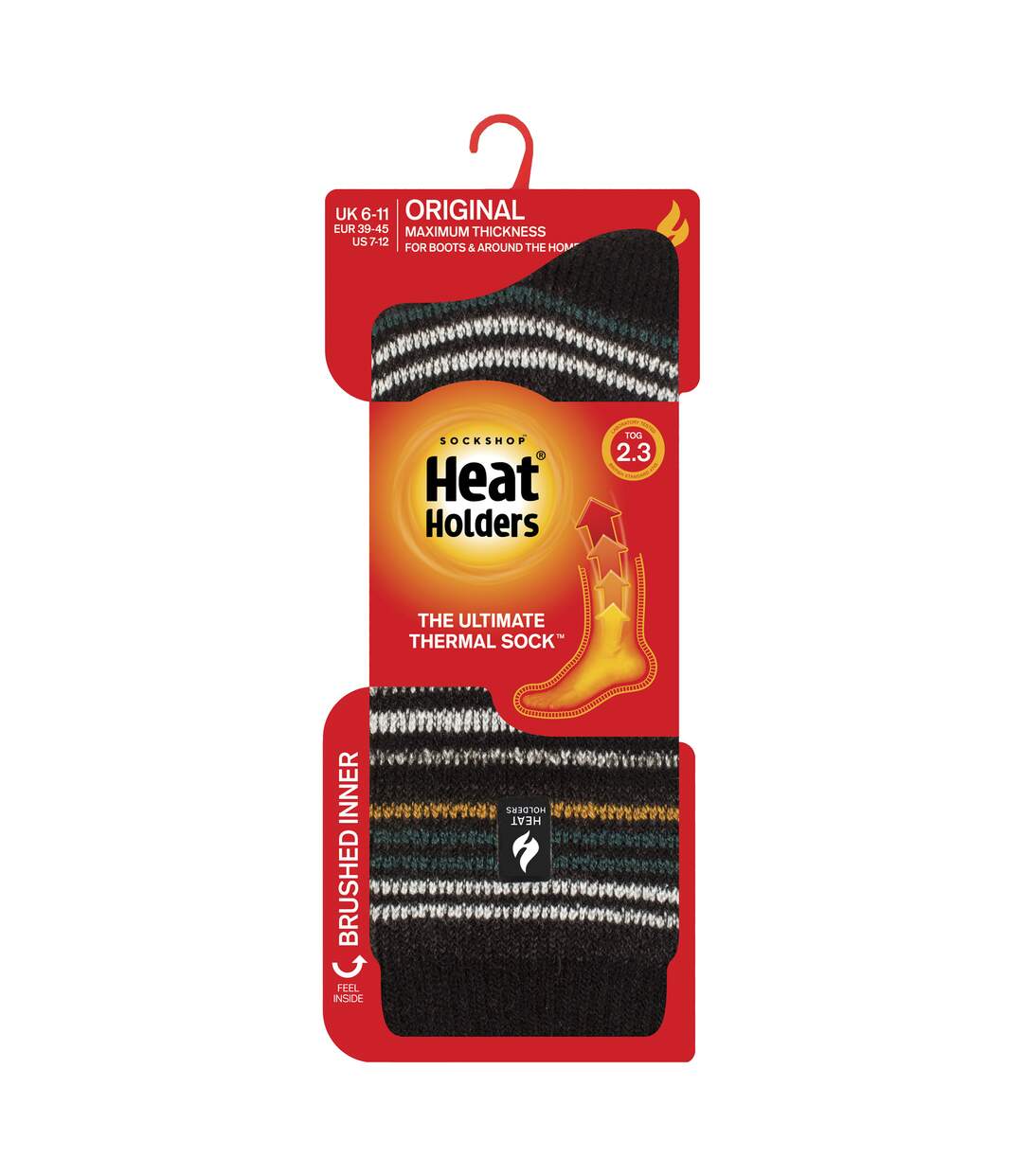 Mens Thermal Stripe Pattern Socks for Winter-2