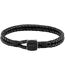 Mens Seal Leather Braided Bracelet One Size Black Boss-1
