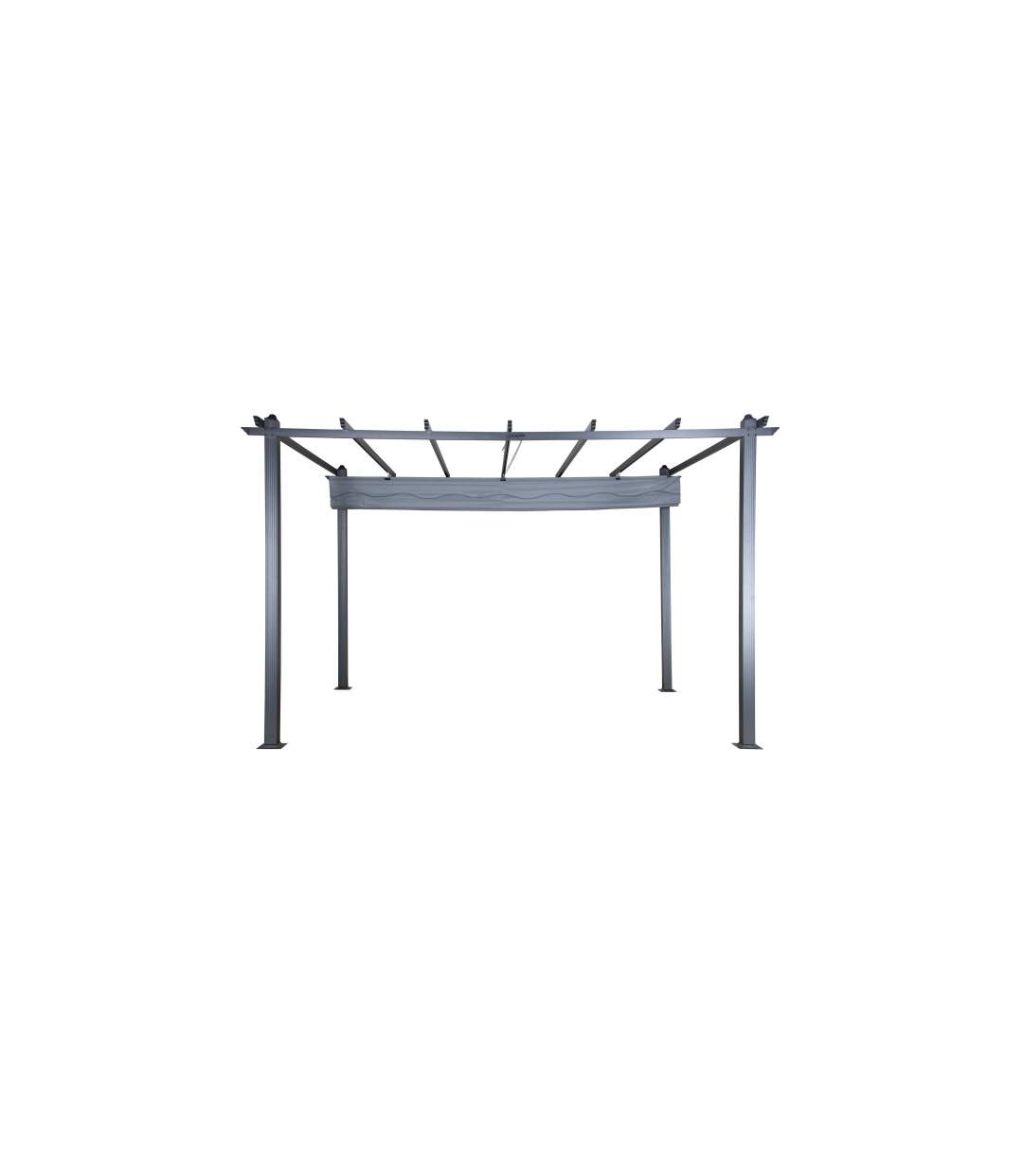 Pergola Avec Toit Lazio 395cm Gris-3