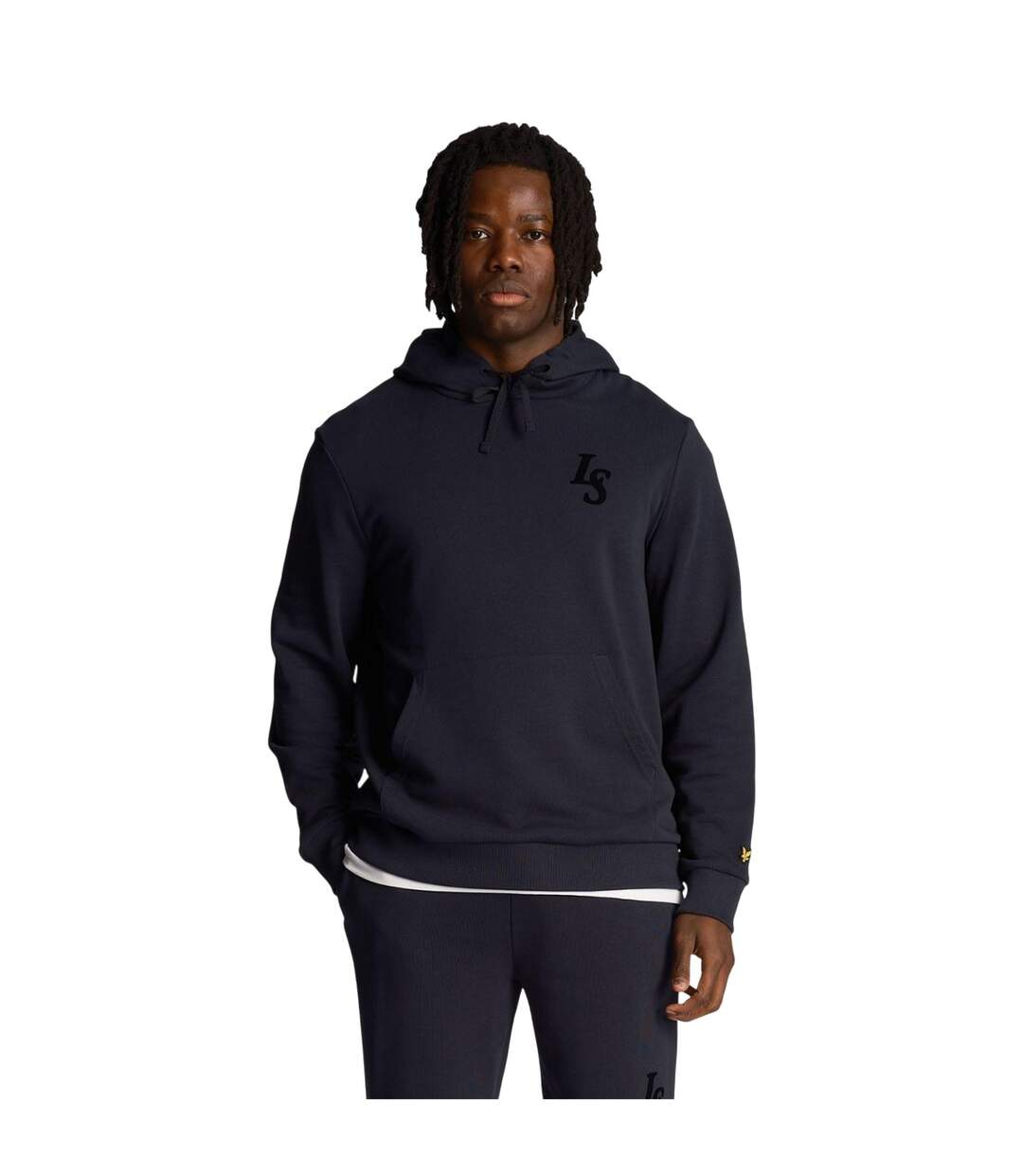 Mens Club Emblem Hoodie Navy Lyle & Scott-2
