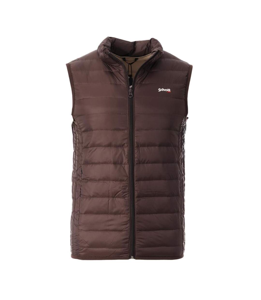 Doudoune sans manches marron homme schott oaklandvrs-1