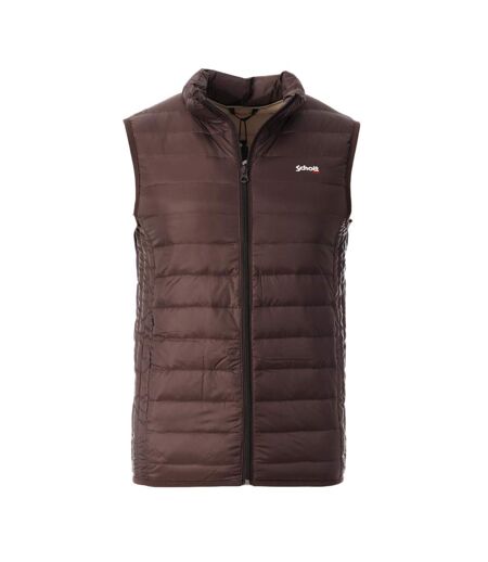 Doudoune sans manches marron homme schott oaklandvrs