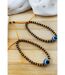 1 Pcs Adjustable Evil Eye Gold Black Beads Nazaria Bracelet For Kids and New Borns