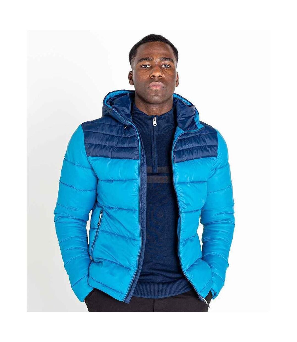 Dare 2B Mens Hot Shot Hooded Puffer Jacket (Dark Methyl Blue/Nightfall Navy)