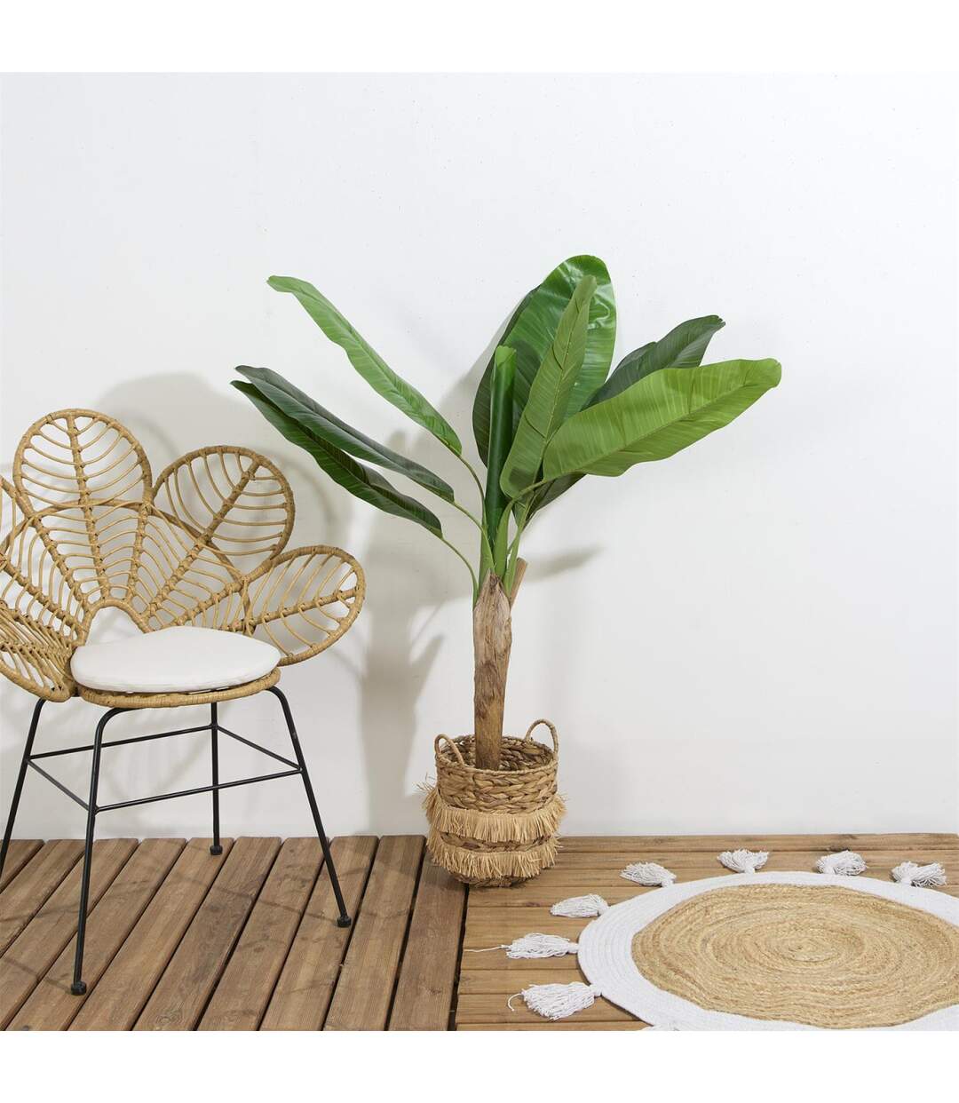 Bananier Artificiel en Pot Wilbur 120cm Vert-3
