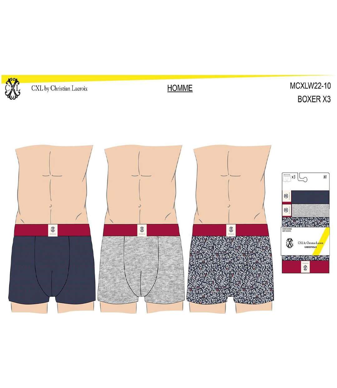 Boxer CXL By LACROIX X3 Pack de 3 Boxers CXL2360-4