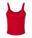 Womens/ladies plain micro-rib spaghetti strap tank top solid red Bella + Canvas