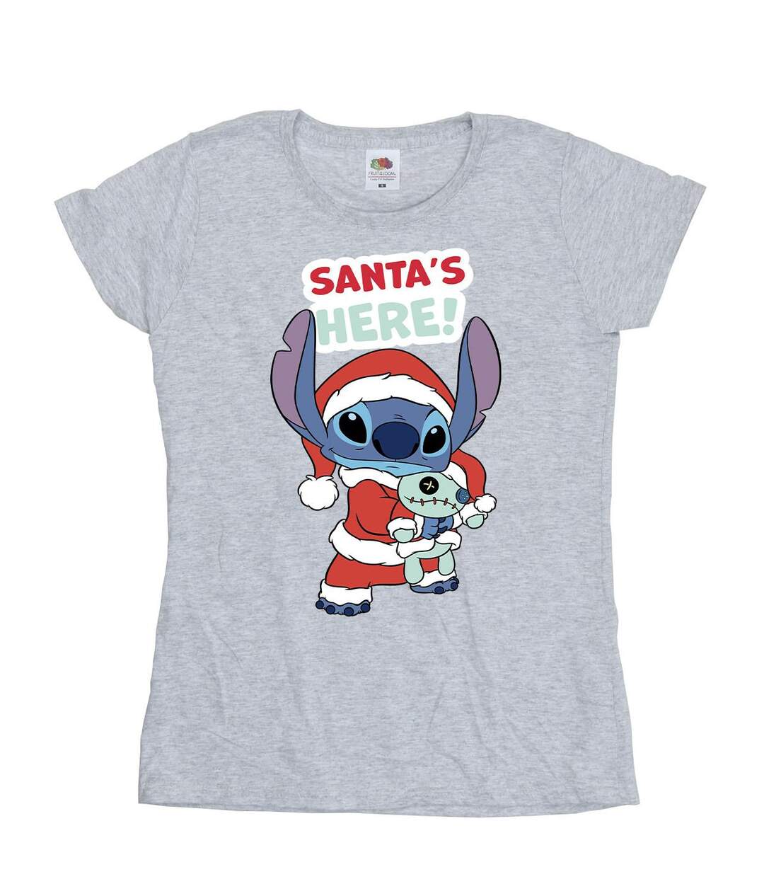 Disney Femmes/Les femmes Lilo & Stitch Santa's Here - T-shirt en coton (Gris sportif) - UTBI26052-1