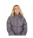 Womens/ladies Padded Long Length Hooded Jacket Charcoal Brave Soul-3