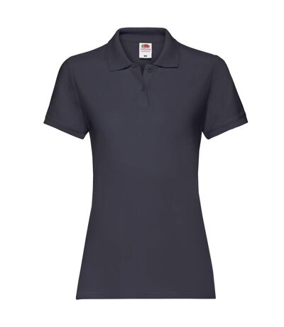 Womens/ladies Premium Polo Shirt Deep Navy Fruit Of The Loom