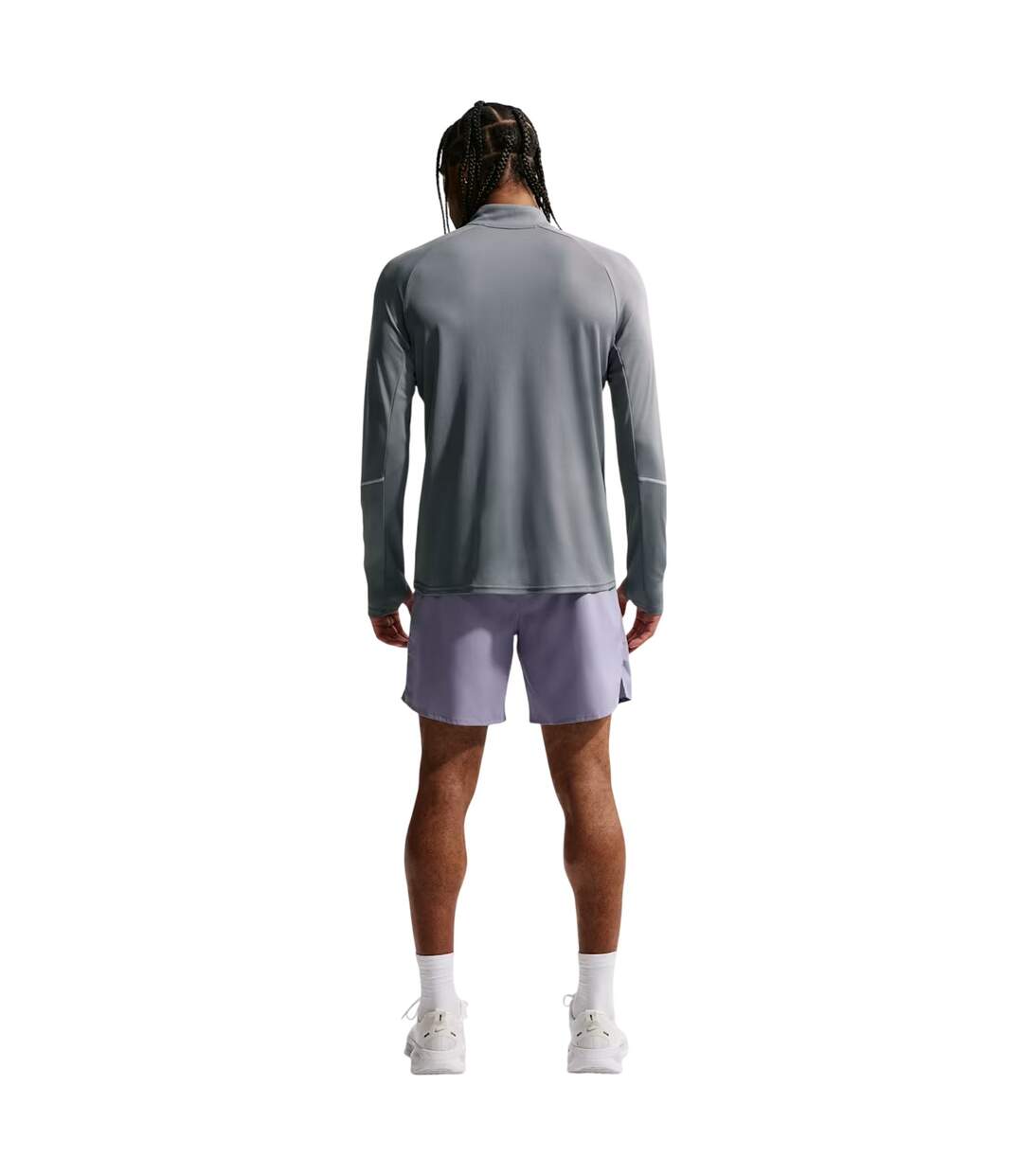 Mens Miler Dri-fit Quarter Zip Running Top Smoke Grey Nike-2