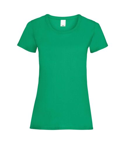 Womens/Ladies Value Fitted Short Sleeve Casual T-Shirt (Green) - UTBC3901