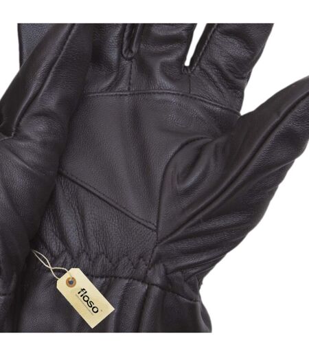 FLOSO Mens Genuine Leather Gloves (Brown) - UTGL102