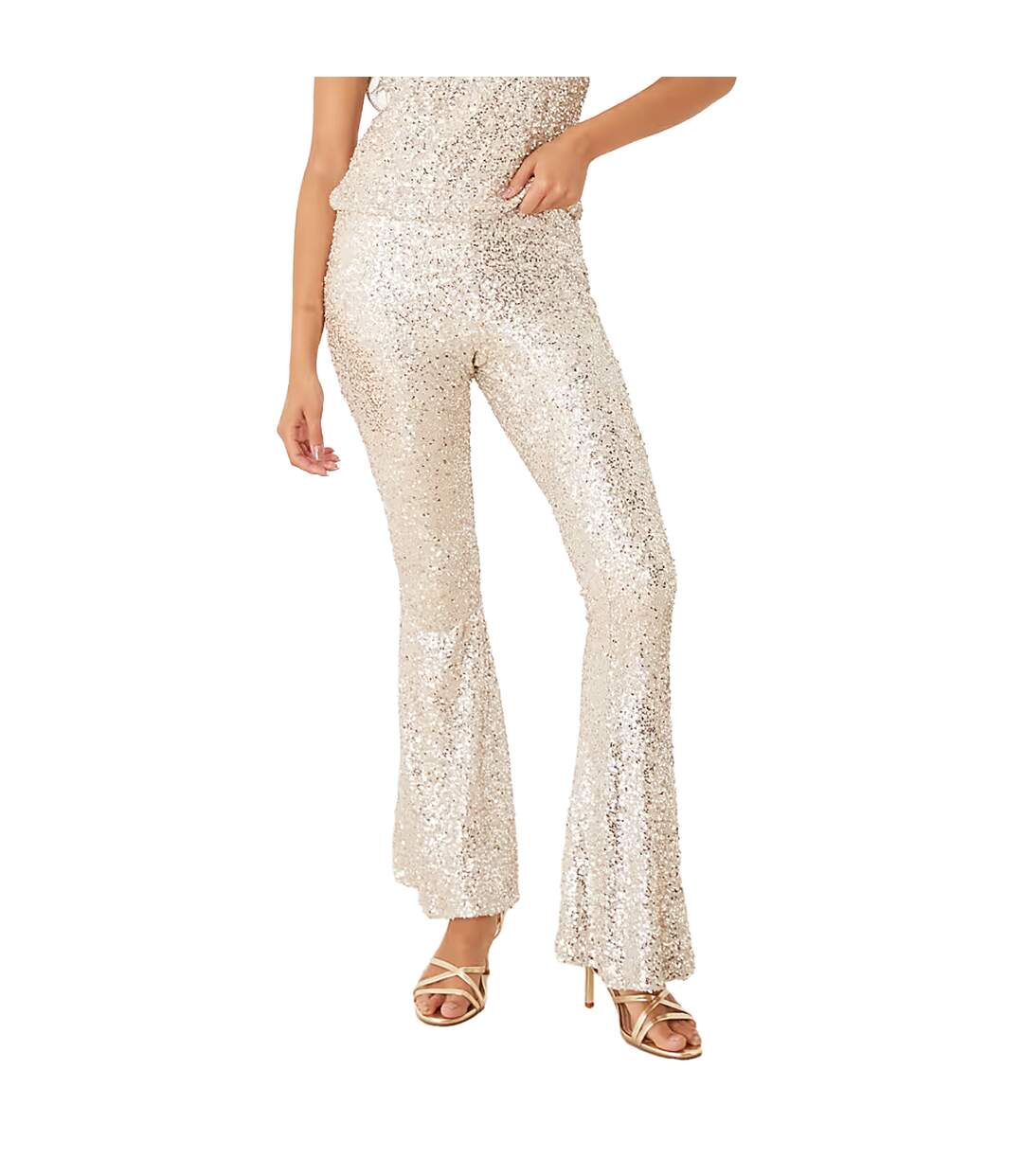 Pantalon Motif/style Paillette Femme Argenté Never Fully Dressed-4