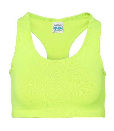 AWDis Just Cool Womens/Ladies Girlie Sports Crop Top (Electric Yellow)