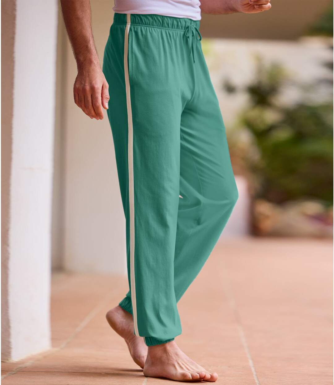 Men's Green Lounge Trousers - Elasticated Waistband-2