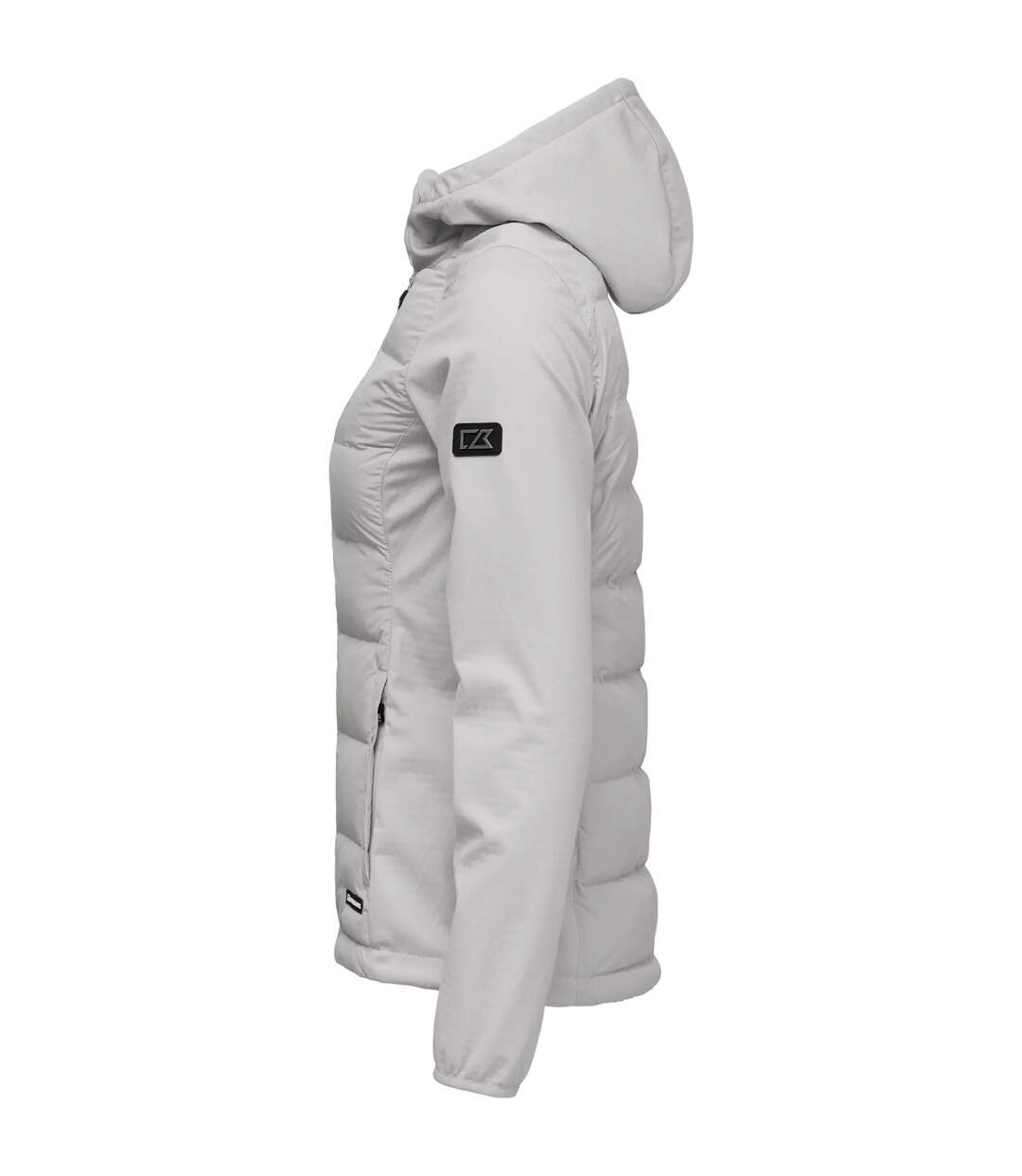 Womens/ladies Oak Harbor Hooded Jacket Silver Cutter & Buck-3