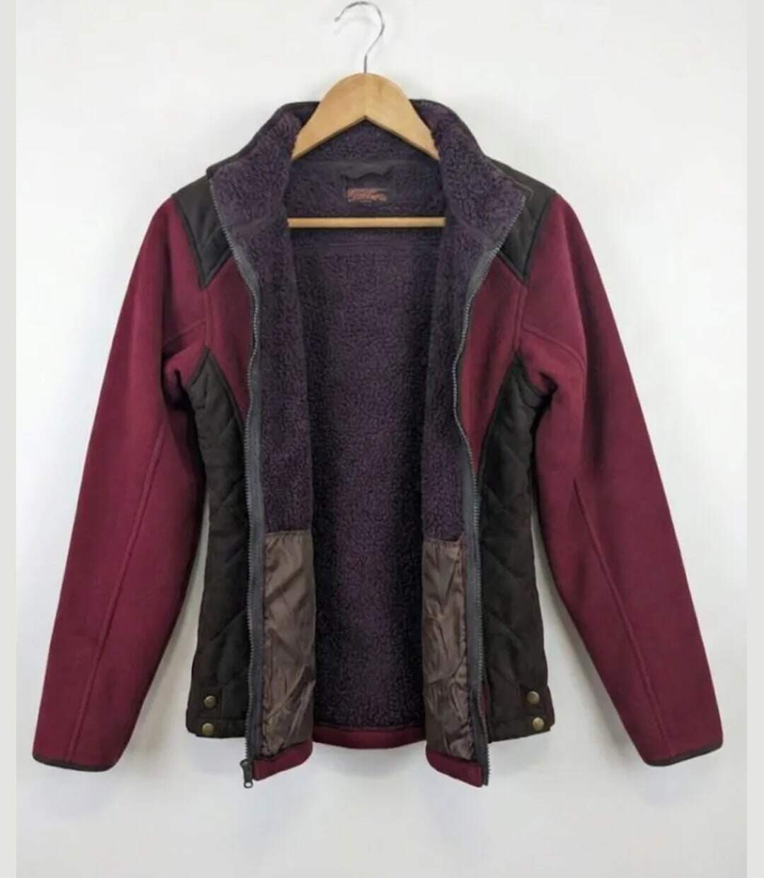 Veste Polaire Femme SENNA2 Bordeaux – Doublure Sherpa & Suédine-4