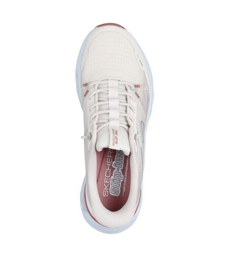 Womens/ladies Engineered Trainers Natural Blue Skechers