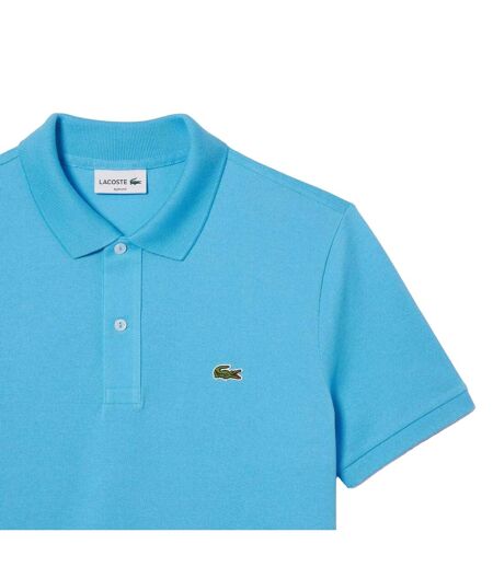 Mens Pique Slim Polo Shirt Blue Lacoste