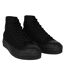 Womens/ladies Canvas High-top Platform High Top Trainers Black SoulCal-1