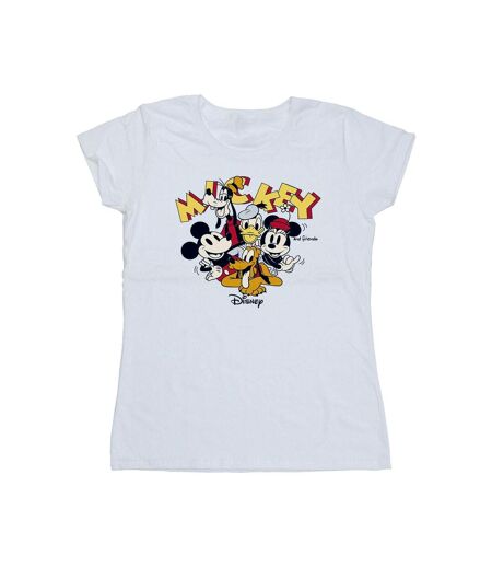 Disney T-shirt en coton du groupe Mickey Mouse pour femmes/femmes (Blanc) - UTBI33261