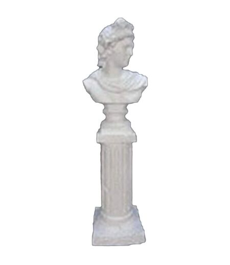 Statue buste blanc en magnésia 19 x 16 x 63.5 cm