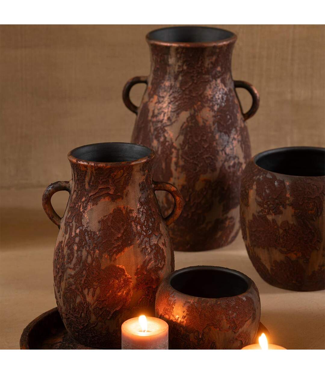 Vase en Terre Cuite Amphore 70cm Marron-5
