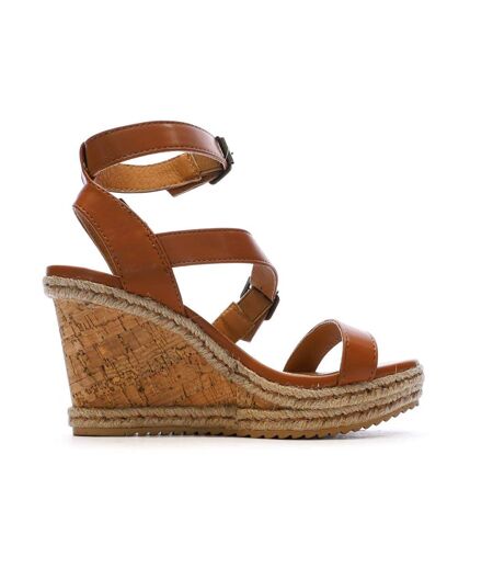 Sandales compensée camel femme chattawak summer camel
